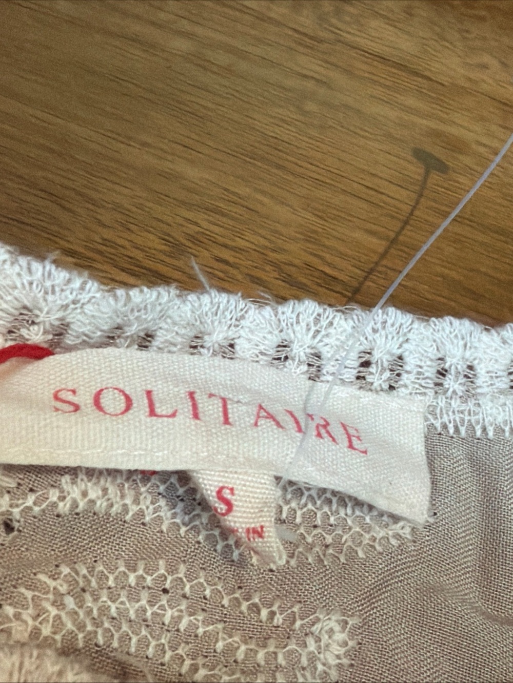 NEW Solitaire Embroidered Leaf Blouse – Beige Boho Puff Sleeve Top Women's Small - Picture 4 of 7